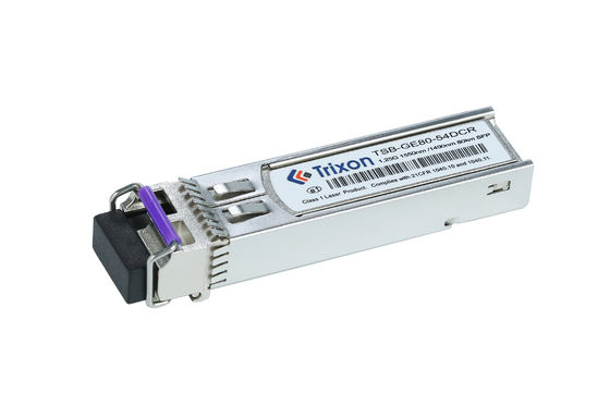 TSB-GE80-54DCR 1.25G BIDI SFP bidirecional com conector LC único 80km 1550nm/1490nm -5°C ~ +70°C